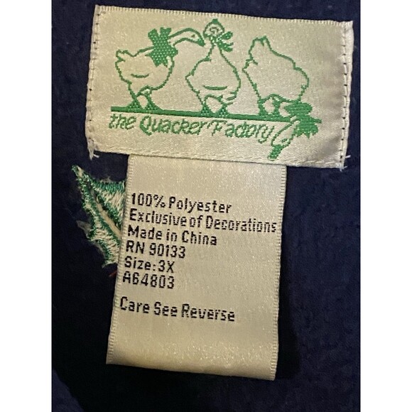 Quacker factory Blue Fleece Christmas Button up Jacket size 3X embroidered,beads - Picture 7 of 13